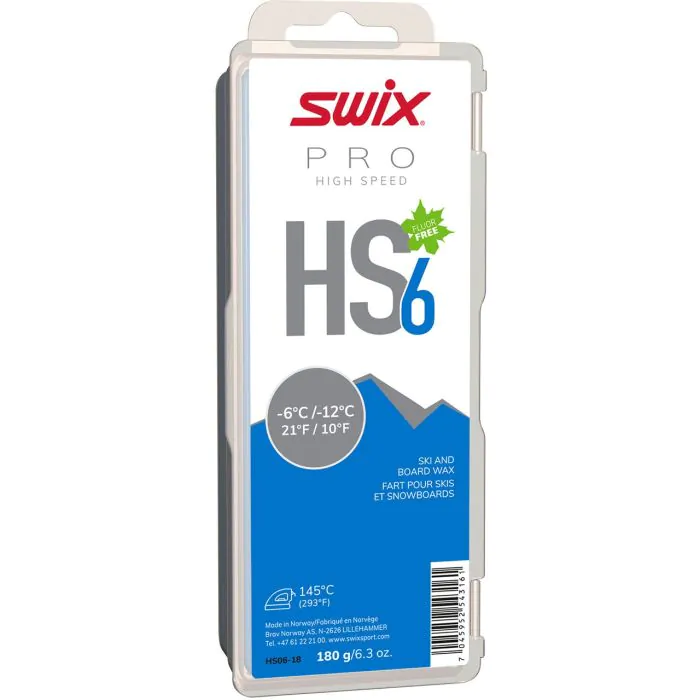 SWIX HS6-18 High Speed 6 Blue Glider -6°C-12°C, 180g | Skiwax