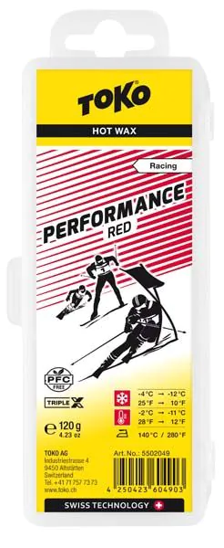 TOKO Performance Hot Wax Red -2°-11°C, 120g | Skiwax Europe