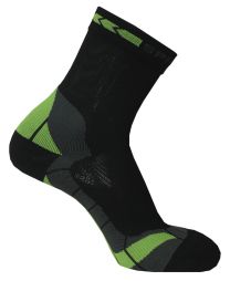 Spring Gradual Compression Short Socks, Black/Green