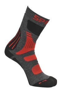 Spring Winter Warm Evolution Short Socks, Red/Grey